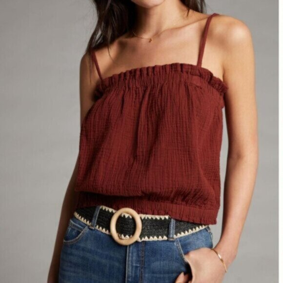 Anthropologie April GauzyTank Crimson Sz Small NWT - Picture 12 of 12